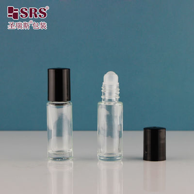 खरीदें 4ml 5ml 8ml 10ml ब्लैक सॉलिड कलर स्क्रू कैप वॉल ग्लास रोल ऑन बोतल पीपी बॉल परफ्यूम ऑयल ऑनलाइन निर्माण
