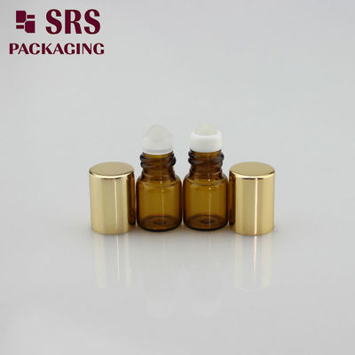 खरीदें SRS खाली 1ml एम्बर मिनी ग्लास नमूना रोल सोने के एल्यूमीनियम टोपी के साथ बोतल पर ऑनलाइन निर्माण