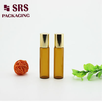 खरीदें एल्यूमीनियम ढक्कन के साथ बोतल पर SRS 5ml एम्बर रंग का ग्लास परफ्यूम रोल ऑनलाइन निर्माण