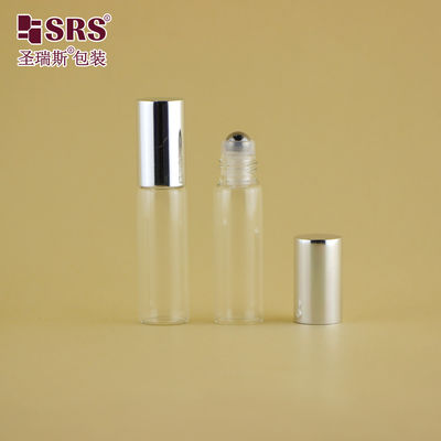 100% कोई रिसाव नहीं ग्लास रोलर बॉल बोतल स्पष्ट 5ML आवश्यक तेल इत्र के लिए