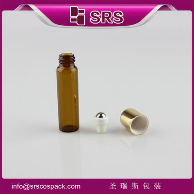 निर्माता का ग्लास रोलर बॉल बोतल 5ml एम्बर बोतल