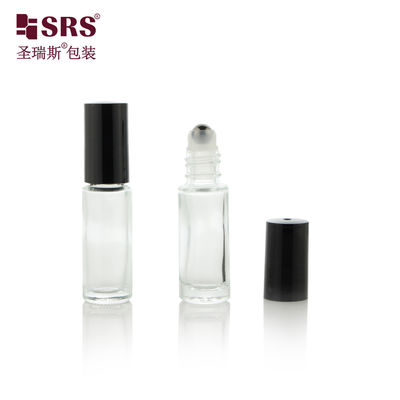 स्किनकेयर एसेन्स के लिए अनुकूलन योग्य दीवार कांच रोलर बोतल 4ml-10ml क्षमता