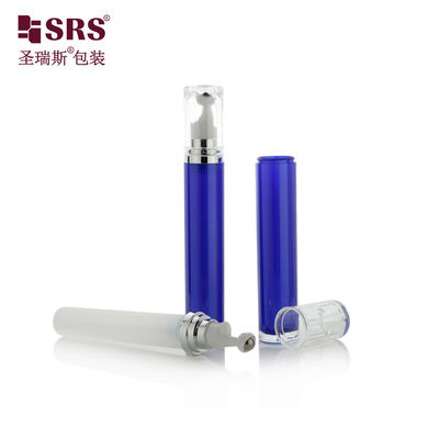 LR001-15/20ML एक्रिलिक रोलर बोतल चमकदार चांदी के साथ रंगीन नीले स्प्रे