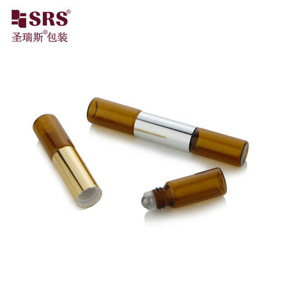 SGB2-5+5ML डबल साइड ट्यूब परफ्यूम ओई ग्लास रोलर बोतल स्टेनलेस स्टील की गेंद के साथ