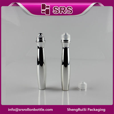 SRS पैकेजिंग प्लास्टिक 15ml चांदी के रंग की PETG रोल स्टील की गेंद के साथ बोतल पर