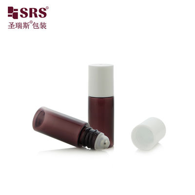 PET18-15ml 20ml PET PCR प्लास्टिक रोलर बोतल कस्टम पारदर्शी बैंगनी रंग