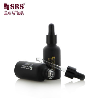 D001-50ml अनुकूलन योग्य लेबल खाली ड्रिपर बोतल व्यक्तिगत देखभाल के लिए काले मैट कोटिंग डिजाइन स्वर्ण हॉटफॉइल मुद्रांकन लोगो सेवा के साथ त्वचा देखभाल उत्पाद