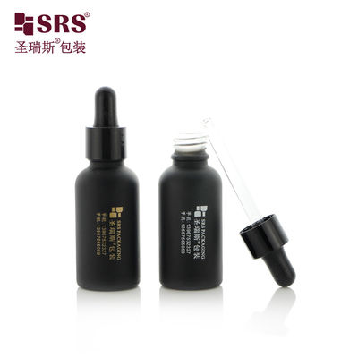 काली प्लास्टिक ड्रॉपर ग्लास बोतल 5ml 10ml 15ml 20ml 30ml 50ml 100ml तेल के लिए