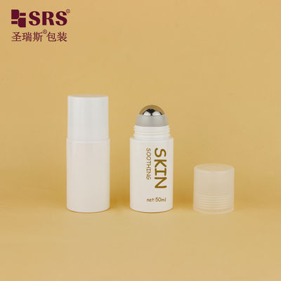 खाली सफेद पीईटी पीसीआर प्लास्टिक स्टील रोलर बॉल एप्लीकेटर बोतल PET30-60ML