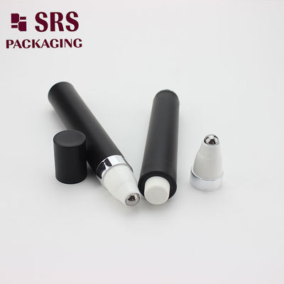 SRS 15ml ब्लैक आई क्रीम मैट ब्लैक एयरलेस प्रेस रोल बोतल पर