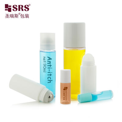 आरामदायक जेल प्लास्टिक रोलर बोतल 15ml 20ml 60ml 90ml 3oz के साथ रत्न गेंद