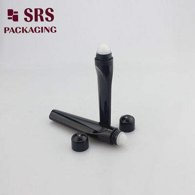 SRS पैकेजिंग खाली प्लास्टिक काली रंग 15ml PETG रोलर बॉल बोतल