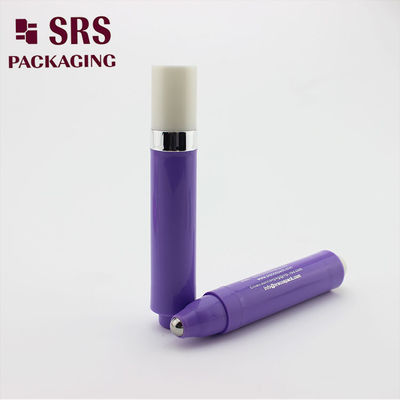 SRS लक्जरी 10ml प्लास्टिक बैंगनी रंग कॉस्मेटिक हवा रहित रोल बोतल पर