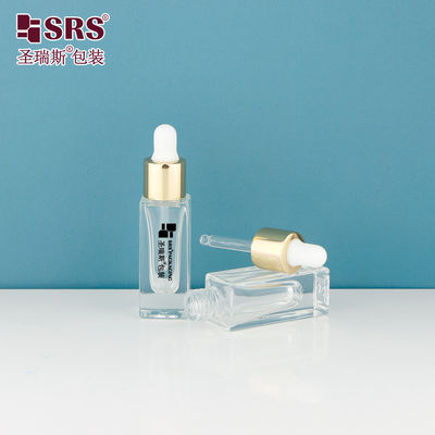 D543-5ml 5ml-10ml खाली स्पष्ट पारदर्शी ड्रॉपर बोतल स्वर्ण कॉलर के साथ निः शुल्क नमूना थोक खरीद के लिए