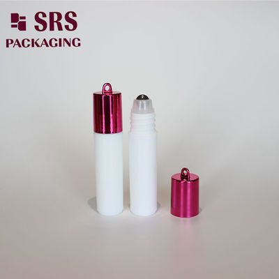 SRS खाली कॉस्मेटिक 5ml सफेद प्लास्टिक रोल हुक कैप के साथ बोतल पर