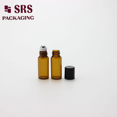 SRS थोक परफ्यूम खाली 3ml मिनी एम्बर ग्लास रोलर बॉल बोतल