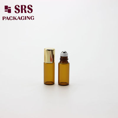 SRS थोक खाली 3ml मिनी एम्बर इत्र ग्लास रोल बोतल पर