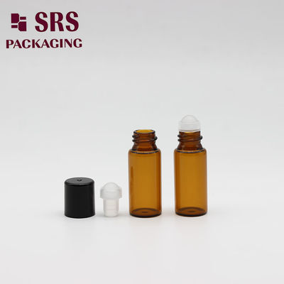 SRS थोक खाली मिनी एम्बर रंग 3ml ग्लास इत्र की बोतल