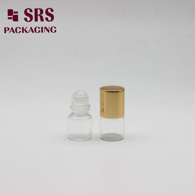 SRS खाली स्पष्ट रंग मिनी 1ml इत्र बोतल पर छोटे ग्लास रोल