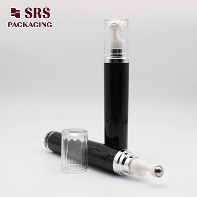 SRS खाली कॉस्मेटिक एक्रिलिक रोलर बॉल बोतल काला रंग 15ml