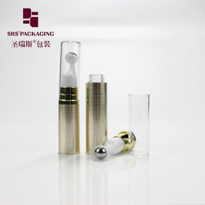 खाली प्लास्टिक सौंदर्य प्रसाधन सोने के रंग 5ml 10ml 12ml 15ml मिनी आँख क्रीम रोलर बोतल