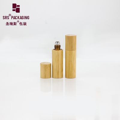 एसआरएस प्राकृतिक बांस कॉस्मेटिक मिनी परफ्यूम एम्बर ग्लास रोल ऑन बोतल 5ml