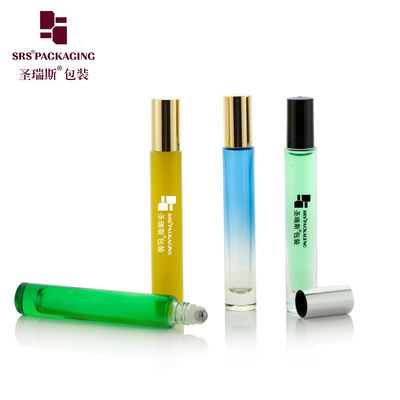 GB1-10ML आवश्यक तेल के लिए खाली गोल ग्लास रोलर बॉल बोतल कोटिंग 10ML