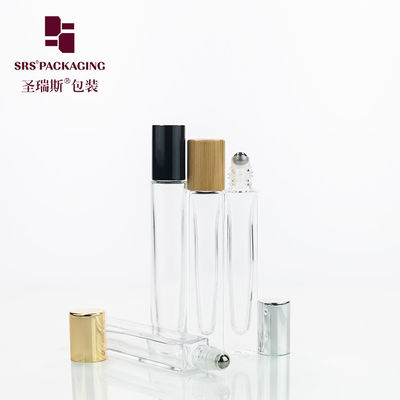 GB1-10ML गंधहीन ग्लास रोल पर बोतल मोटी दीवार 10ml चांदी धातु ढक्कन के साथ