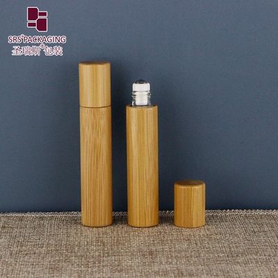 आवश्यक तेल पैकेजिंग के लिए खाली बांस रोलर बोतल 8ml