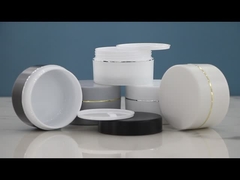 SRSJK-100g 150g 200g 250g सफेद प्लास्टिक पर्यावरण के अनुकूल जार डबल दीवार फ्रॉस्टेड मोल्ड इंजेक्शन Con के साथ